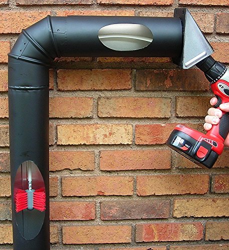 Gardus SootEater Pellet Stove Cleaning Kit - Complete Rotary Pellet Stove Vent Kit with Flexible rods, Propeller Pipe Brushes, & Flue Fire Prevention.