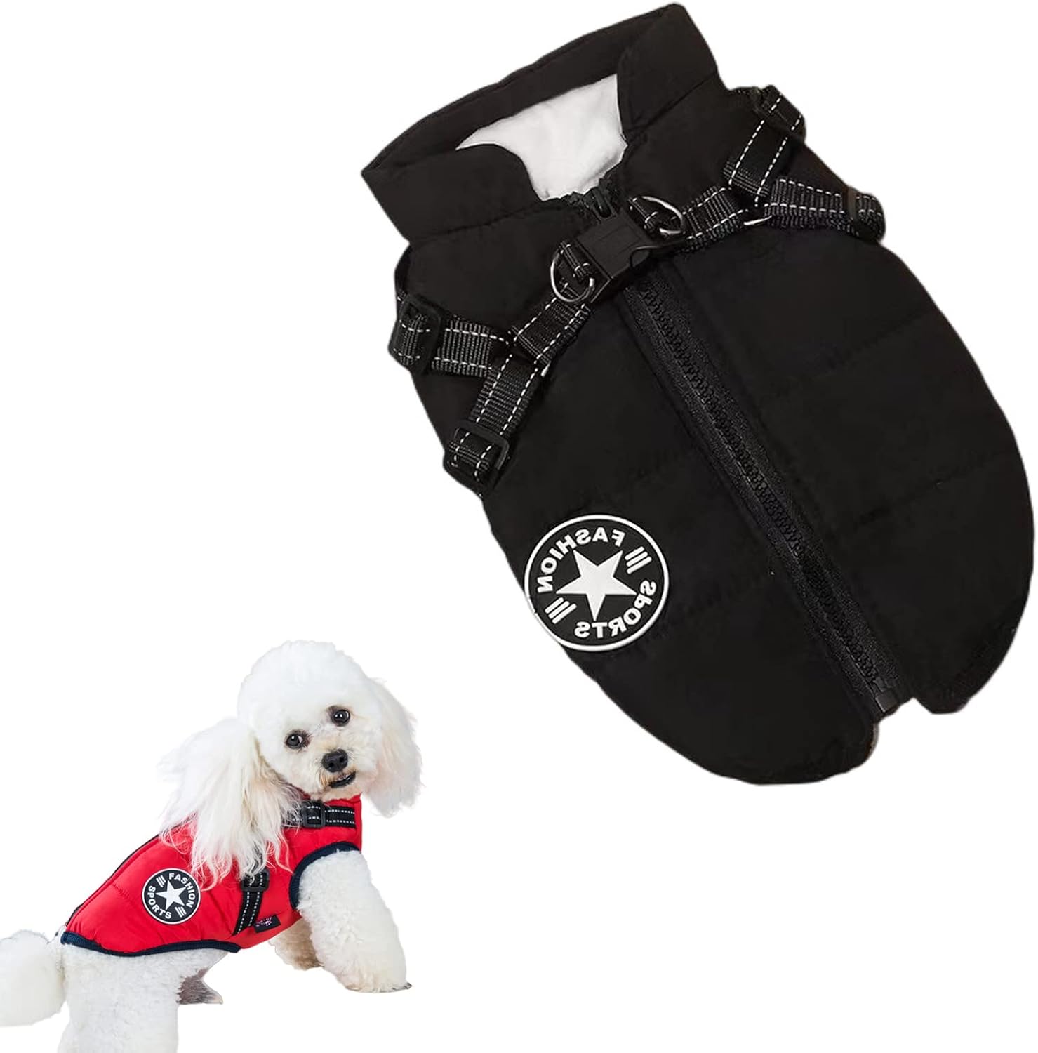 Pawbibi Sport Waterproof Winter Jacket with Builtin Harness