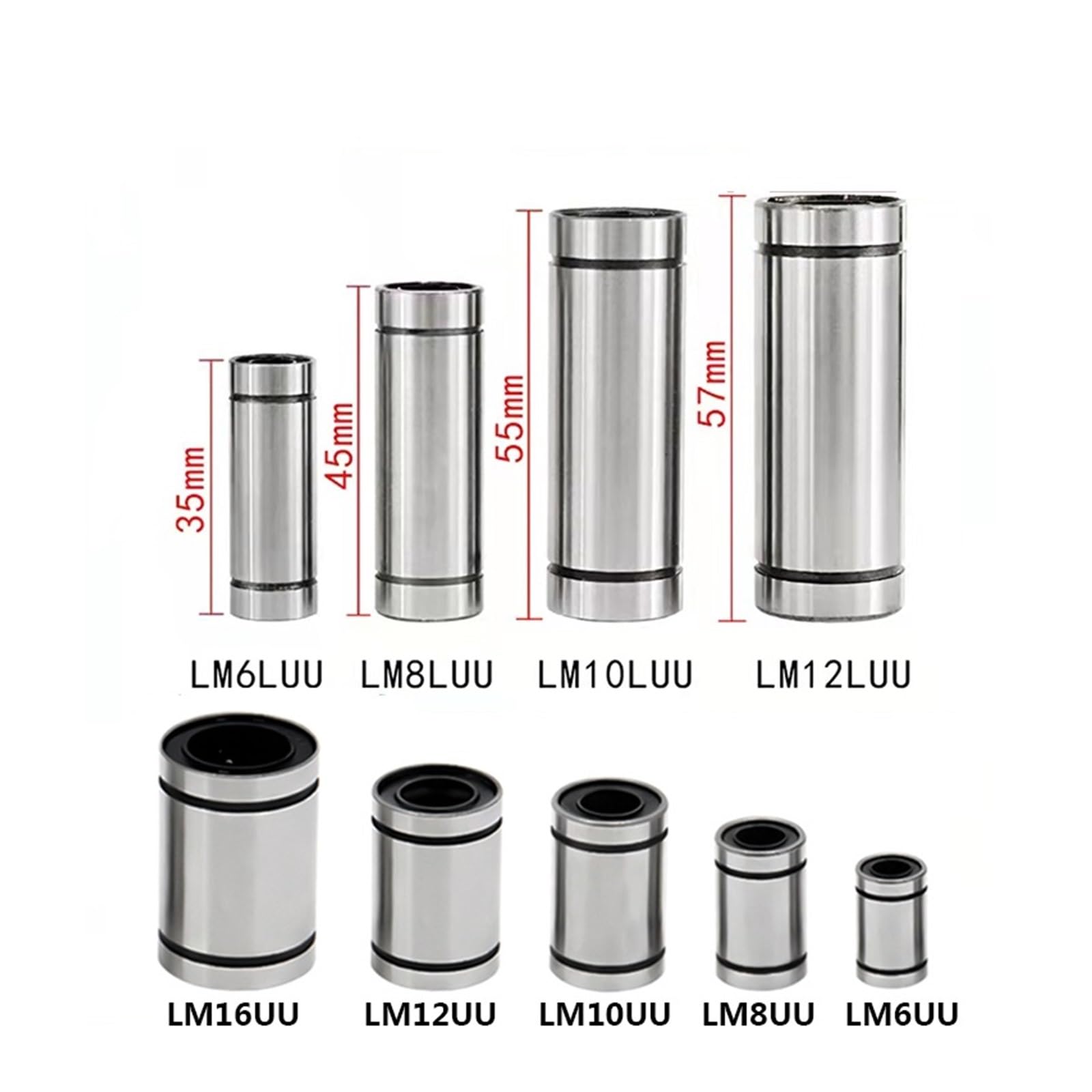 SSIMOO 10 pz/lotto LM8 LM8UU LM3UU LM5UU LM6UU LM10UU LM12UU Boccola Lineare 8mm CNC Cuscinetti Lineari for Aste Liner Rail Parti di Albero Lineare kindly (Size : LM13UU 13x23x32)