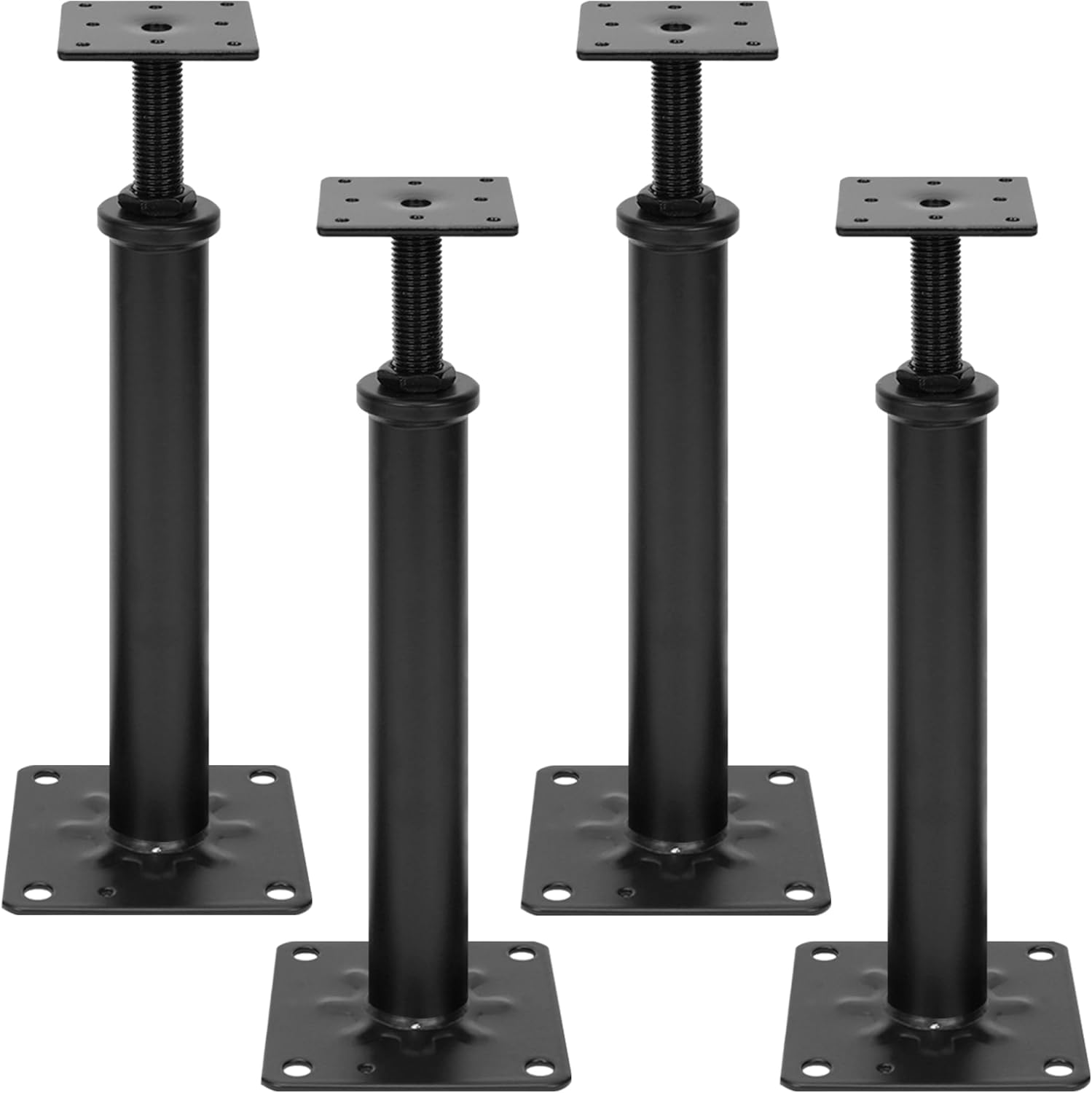 4 PCS House Jacks for Leveling, Adjustable Basement Floor Jack Post, 11.6" to 16.1" Height Range, 8800 lbs Min and Max Height Capacity, Telescoping Jack for Temporary Support(Black)