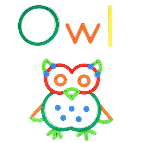 Miniatura 4 de edxeducation -21368 GeoStix - Juego de construcción de letras - Juguete educativo - 200 palos de conexión - 50 actividades - Letras de construcción,