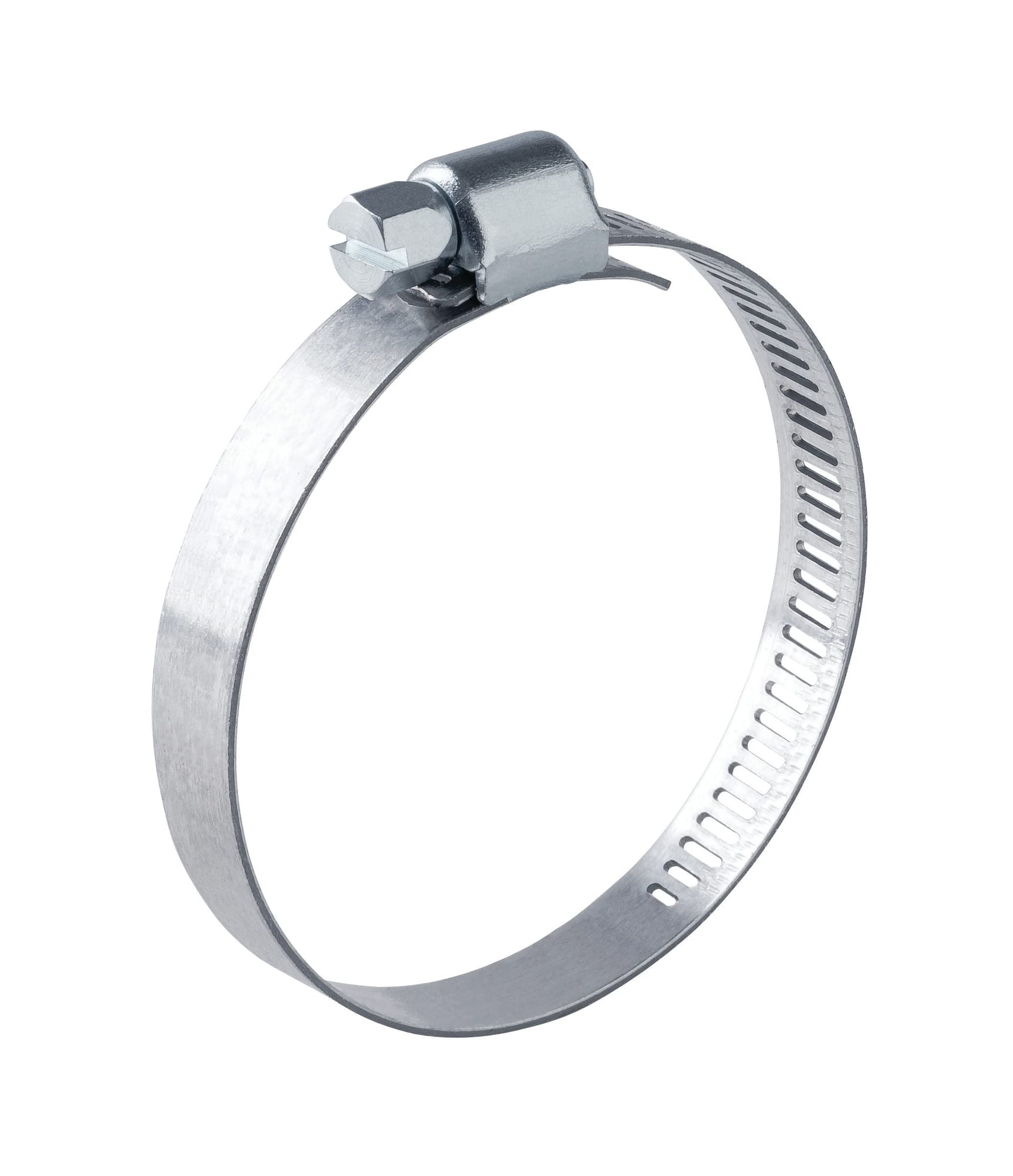 Colliers de serrage inox W4 bande ajourée 13 mm, diamètre de serrage minimum 25/maximum 45 mm, boîte de 10 pièces