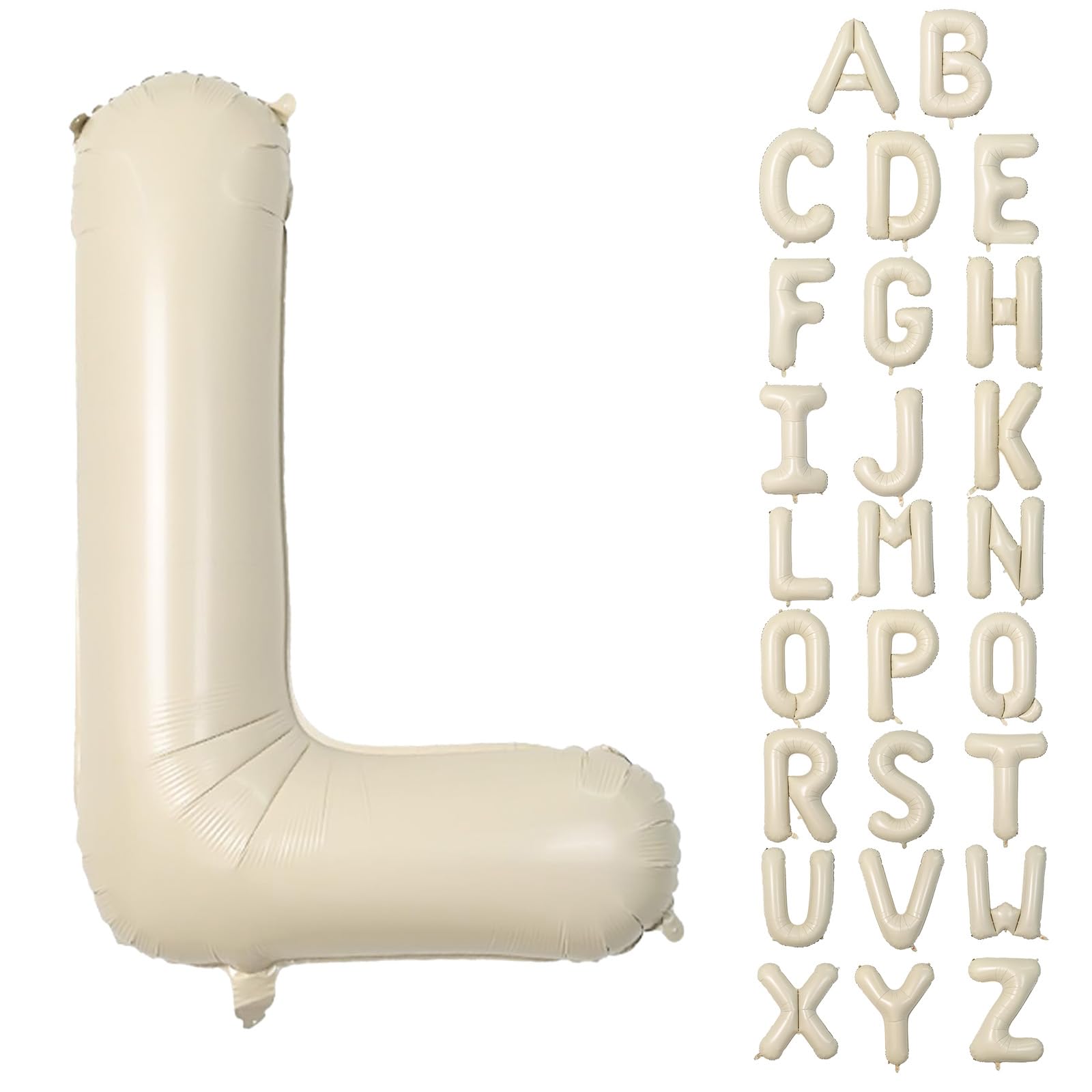 Cream L Letter Balloons,40 Inch Letter L Balloon Beige,Helium Custom Letter Balloon for Birthday Anniversary Party Decorations