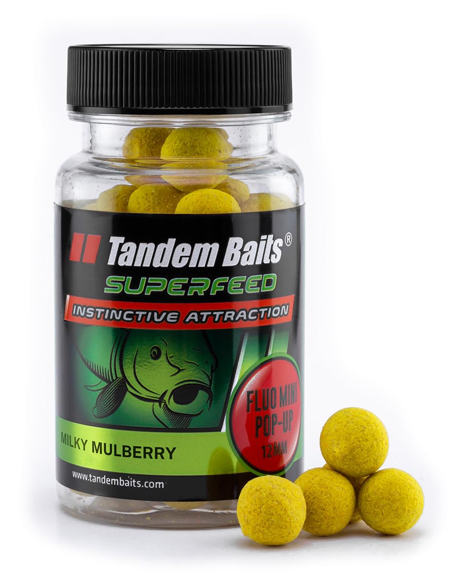 Tandem Baits SuperFeed Fluo Mini Pop-Up Milky Mulberry - Carp Fishing Pop-Ups, Hookbaits - Monster Fish 12mm 30g