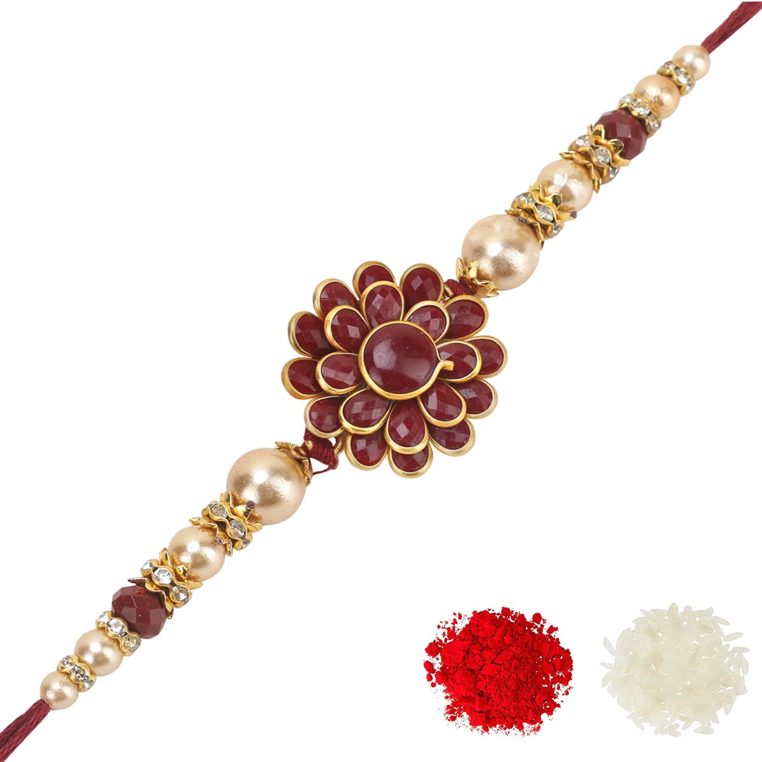Riddhika Ventures Stylish Kundan and AD Ring Rakhi with Roli Chawal and Greeting Card (B2) (B08BLWJ463) Amazon Price History, Amazon Price Tracker