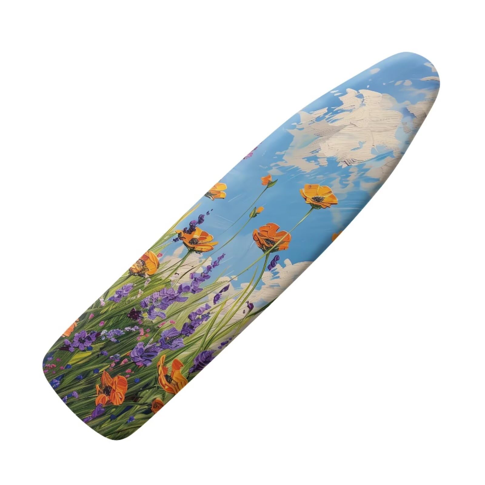 Ironing Board Cover Decor 15x54 Inch, Iron Board Cover with Nose Pocket, Hook and Loop Fastening Stain Resistant,Protection Covers with Elastic Edge Oil Art Flowers Design