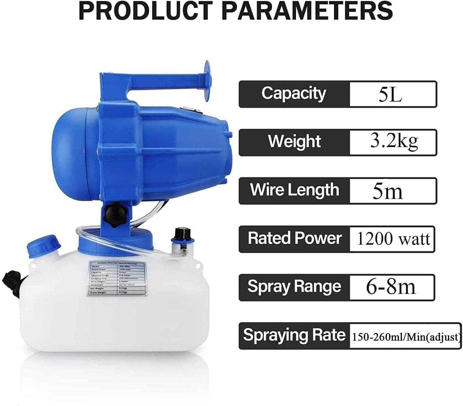 Portable Fogging Machine, Electric Ulv Fogger Sprayer, Cold Mist Sprayer Fogging Machine, Garden Sprayers for Public Places/Garden/Industrial
