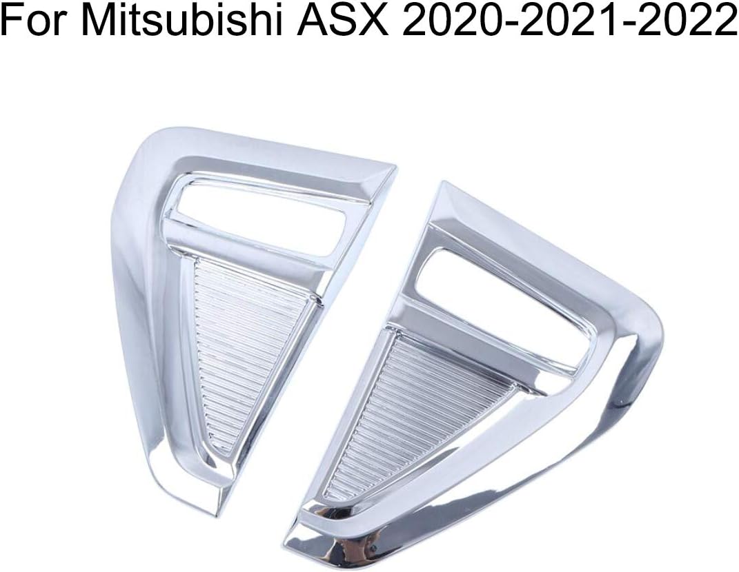 Chrome 2Pcs Car Side Fender Vent Decor Air Wing Cover Trim for Mitsubishi ASX 2020 2021 2022 2023