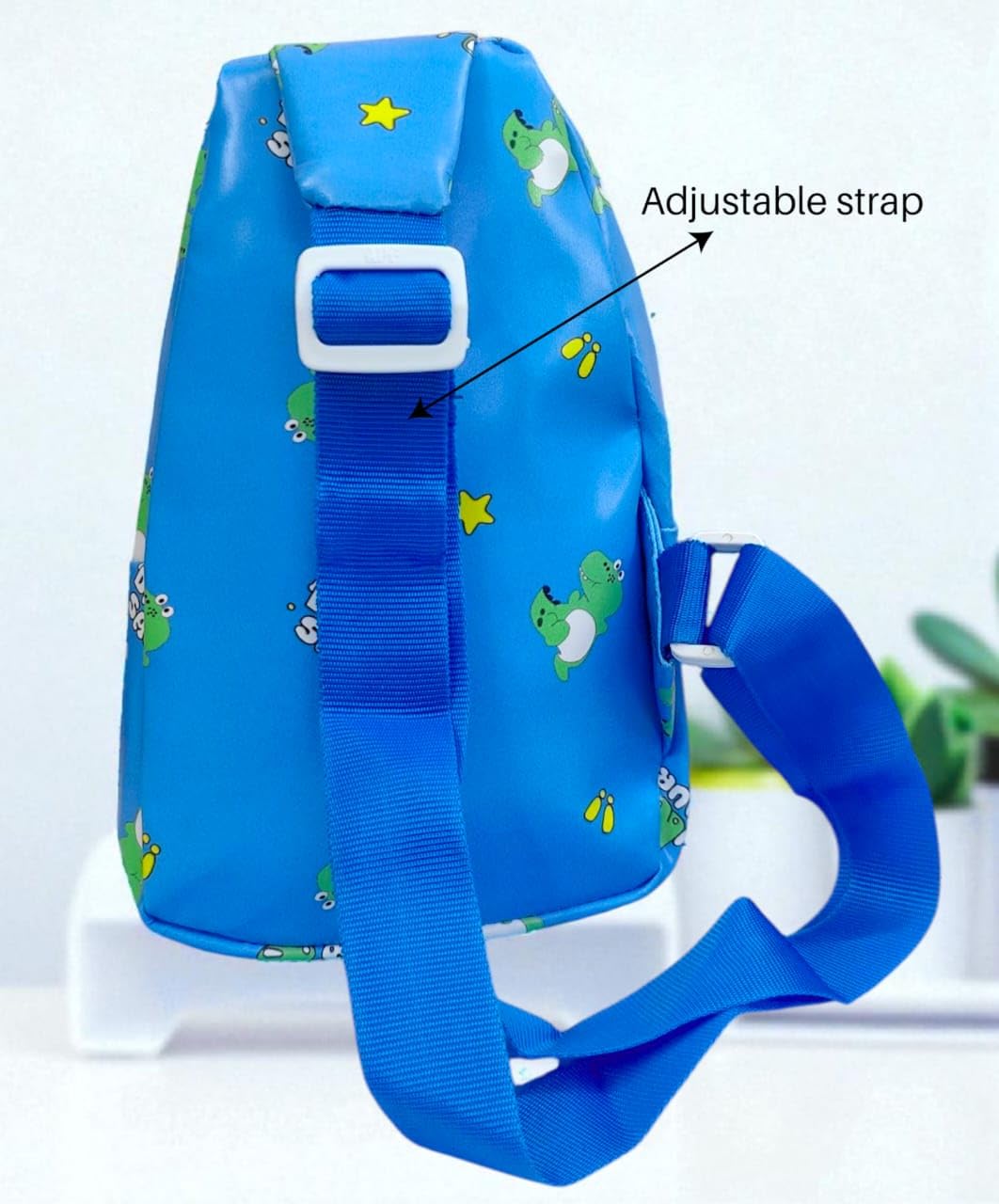 TERA 13 Cartoon Crossbody Sling Bag for Boys (1 pcs) Portable Shoulder Bag with Adjustable Strap for Commuting Cartoon Travel Outdoor Activities Cycling Sling Bag (Dino) 4