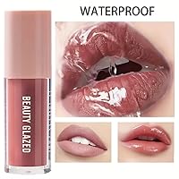 Vista 8 de Juego de 2 unidades de brillo de labios y delineador de labios melocotón nude – Juego combinado de labios con efecto de relleno de labios