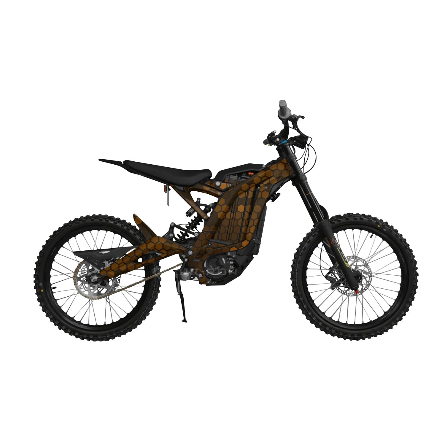 Surron Light Bee Graphics Kit Wrap - Orange Hexa Camo - Sur-Ron Skin - Premium 3M Vinyl Protective Wrap Decal Cover - Easy to Apply | Crafted in The USA by MightySkins