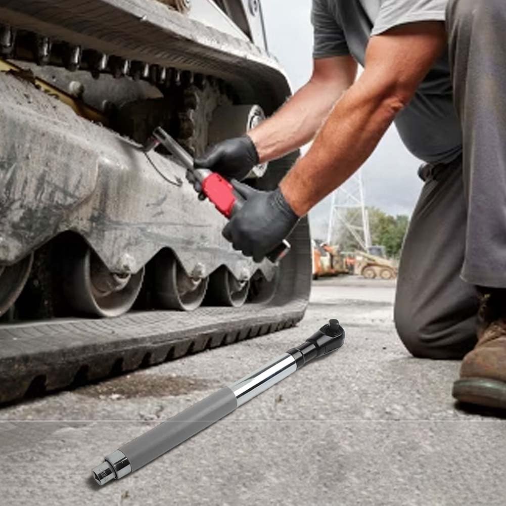 Rallonge de clé à main automatique 2 en 1 avec couple élevé de 16,8 à 33,6 kg, col fin de 4 cm pour les espaces restreints, changement rapide de têtes de conducteur de 3/8 1/2 1/4, poignée