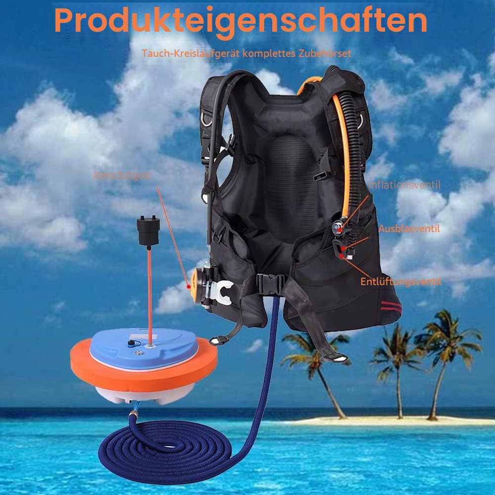 GOYOJO Tauchkompressor-Rebreather, mit Bcd-Neoprenanzug und Atemregler-System, die Tauchausrüstung für Taucher, tankloses Schnorchelsystem, Unterwasser-Atemgerät, Tiefe 12 m, Ausdauer 3,5 H