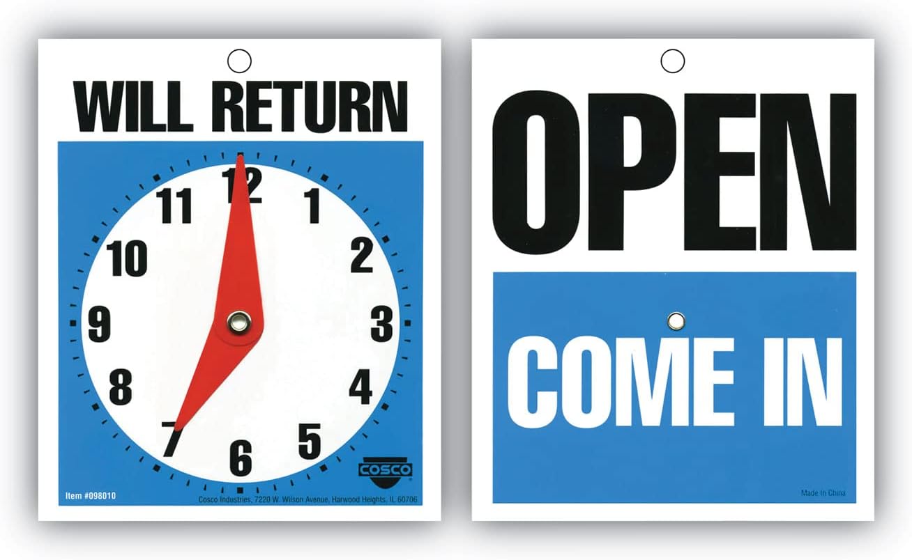 Cosco Sign, Will Return 5 x 6 Inches (098010)