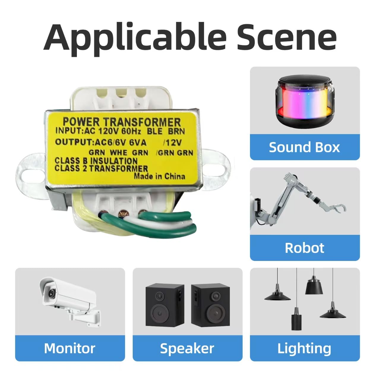6V-0V-6V /12V Output Center Tapped CT Power Transformer | Class 2 Replacement fits Emergency Light,LEDpilot Lamplight， CCRadio