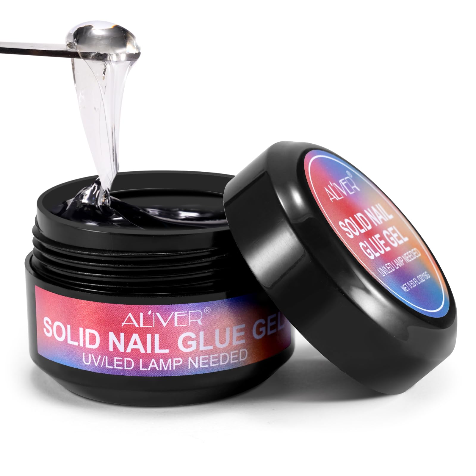 Solido Gel Adesivo per Unghie Acriliche - Colla UV per Unghie Artificiali per una Lunga Durata