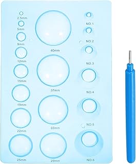 sourcing map Herramientas de filigrana, 19 x 13 cm, cúpulas de media bola, herramientas de crimpado de 3 filas con bolígrafo para manualidades de macetas 3D, color azul