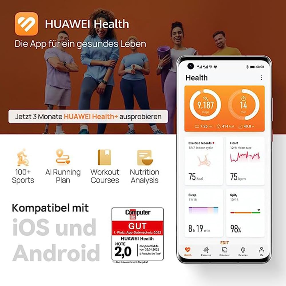 HUAWEI Watch FIT Special Edition, Smartwatch 1,64 Zoll HD-AMOLED-Display, Professionelles Gesundheitsmanagement, GPS, Praktischer Assistent im Alltag, +6 Monate erweiterte Garantie, Schwarz