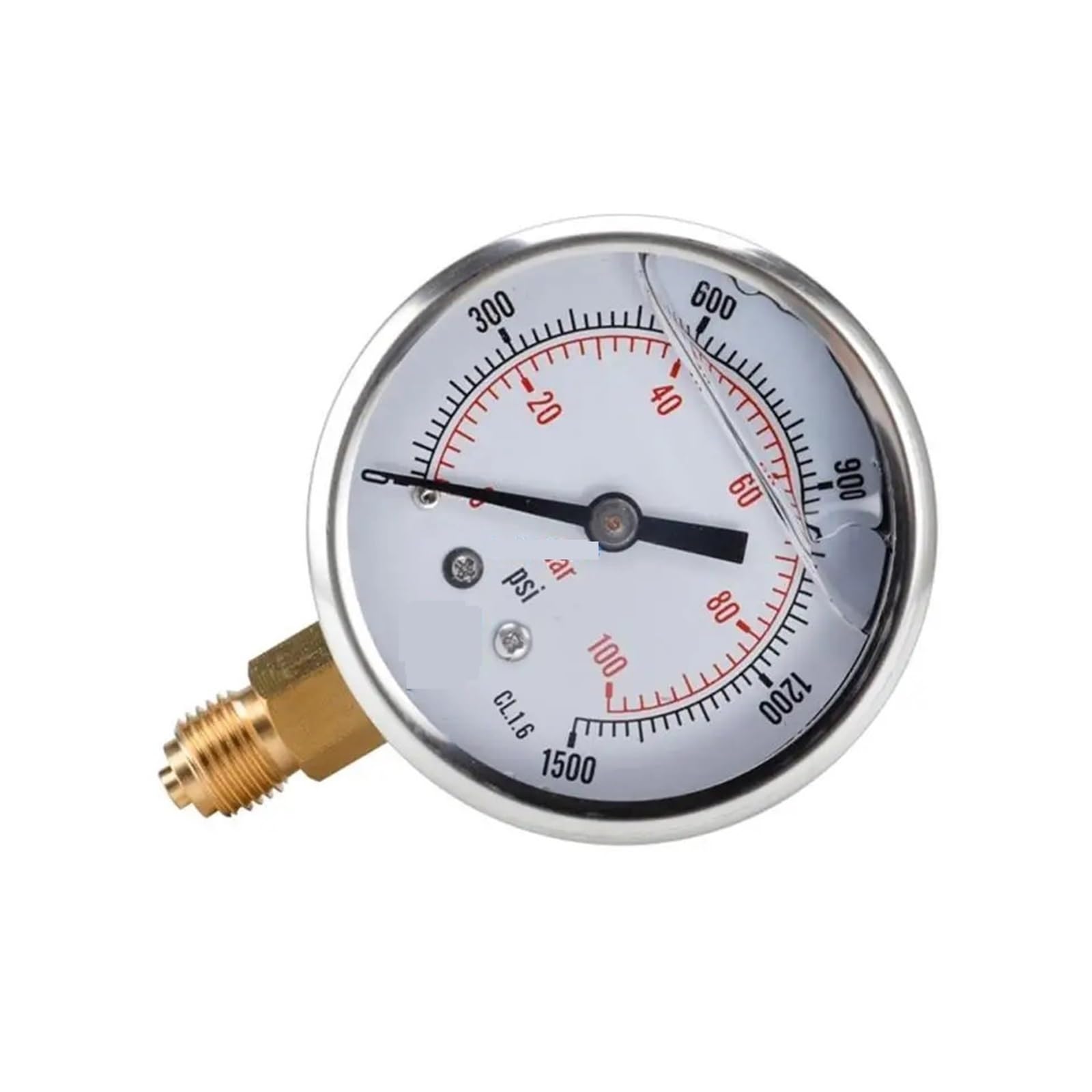 Ciśnieniomierz, Wskaźnik gazu, wody, powietrza, oleju ze stali nierdzewnej 0-100 barów 0-1500 PSI 1/4'' BSP na