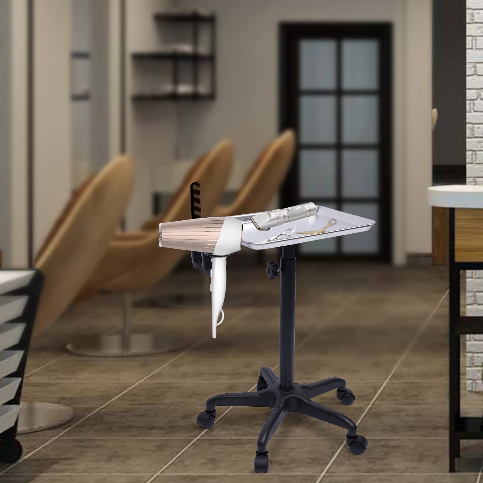 Salon Barber Trolleys Carrello da parrucchiere Rolling Tray Altezza Regolabile Carrello in Alluminio Professionale Salone di Bellezza Tray Cart Tool Holder
