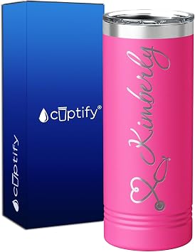 Personalized Nurse Heart Stethoscope, RN, LPN, CNA, CMA, MA on Pink 22 oz Stainless Steel Skinny Tumbler Custom Engraved Nurse Gifts for Men and Women