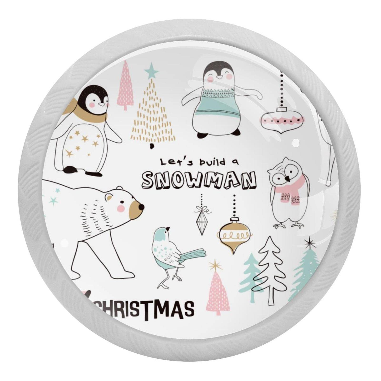 Poignées rondes fluorescentes pour placard de cuisine avec leurs vis en inox, lot de 4 pièces