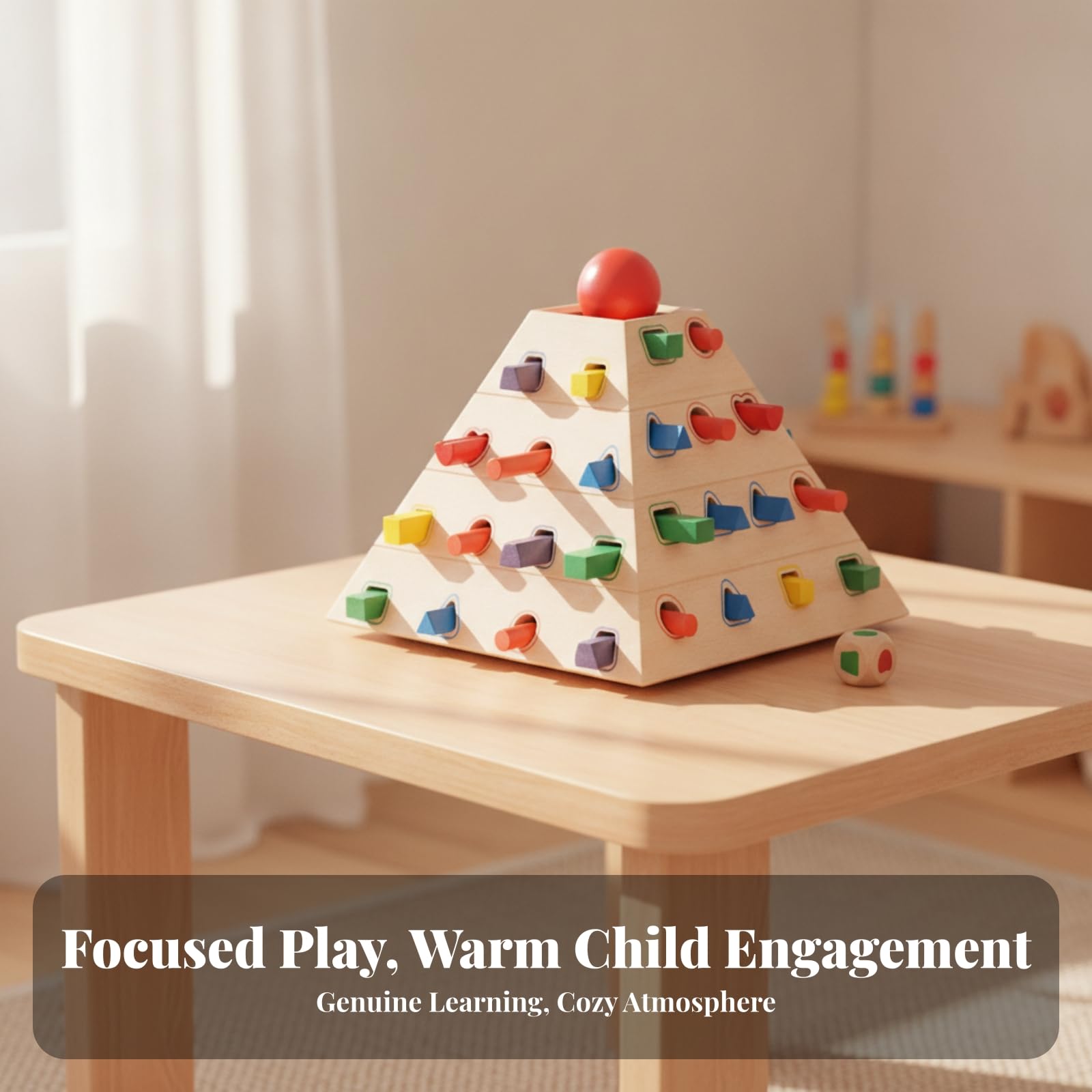 Pädagogisch pyramide mit Steckspiel