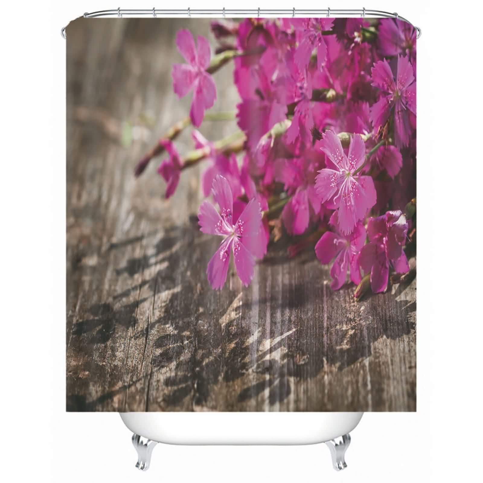 Rideau de douche rose anti-moisissure en tissu lavable pour éliminer l'humidité stagnante