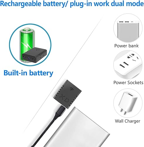 Miniatura 8 de 64G gratis detector de cámara espía más pequeño, cámara WiFi inalámbrica con batería, cámara de seguridad HDVdeo portátil HD1080P, con visión