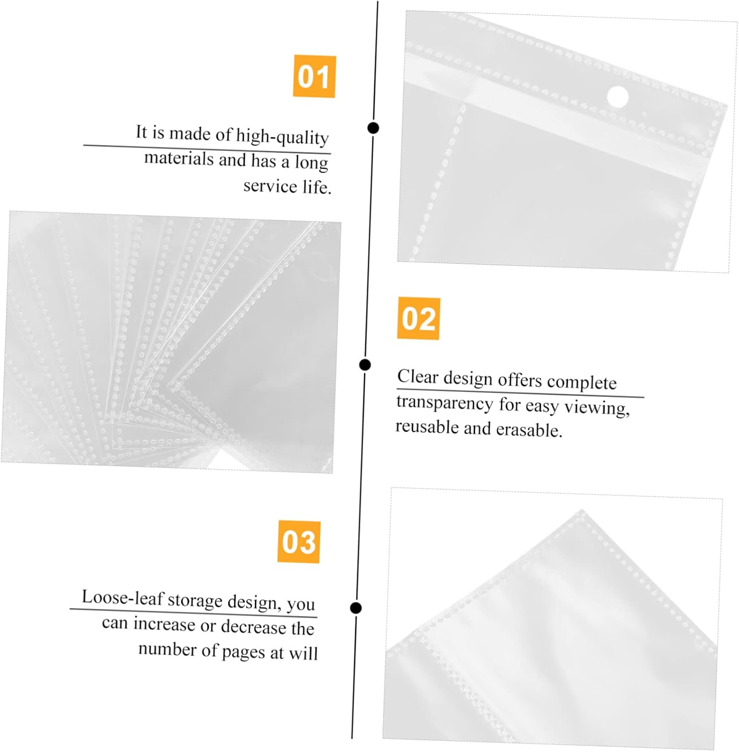 20pcs Photo Sleeves for Binder Page Protectors for Postcards Pictures Scrapbooks for Family Travel and Graduation Memories