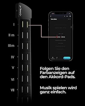 Enya CYBER-G Stringless Smart Guitar - Innovative Silent & Electric Guitar with LED Buttons Drum & Bass Hundreds of Presets App Interactive Chord Sheets for Learning Practice & Performance
