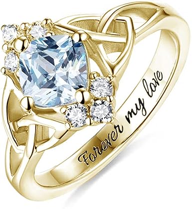 Personalized Engagement Ring For Her Custom Diamond Simulated Birthstone Ring Name Promise Ring Sterling Silver Women Ring Amazon Co Uk Jewellery