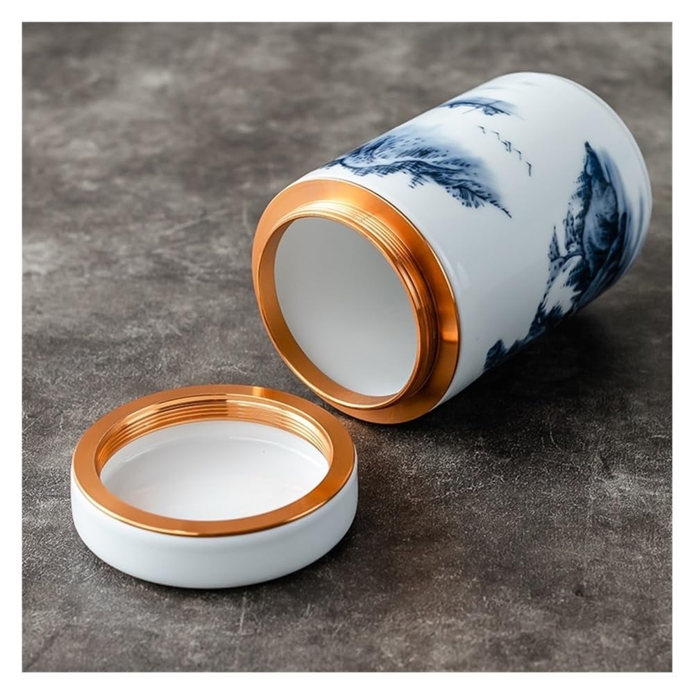 Puszka na herbatę, Zamknięty garnek Ceramiczny pojemnik do przechowywania butelek Świeży dzbanek na herbatę Ziarna kawy Chińskie pudełko w domu stylu vintage