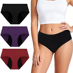 Period Underwear for Women Reusable Leakproof Underwear Cotton Breathable Briefs for Period Incontinence Postpartum