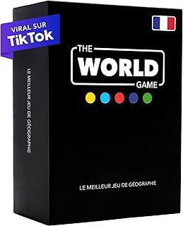 The World Game - Jeu de Géographie avec Carte du Monde - Jeu Société Éducatif pour Enfant, Famille et Adultes - Un Cadeau Parfait pour Garçons et Filles (French)