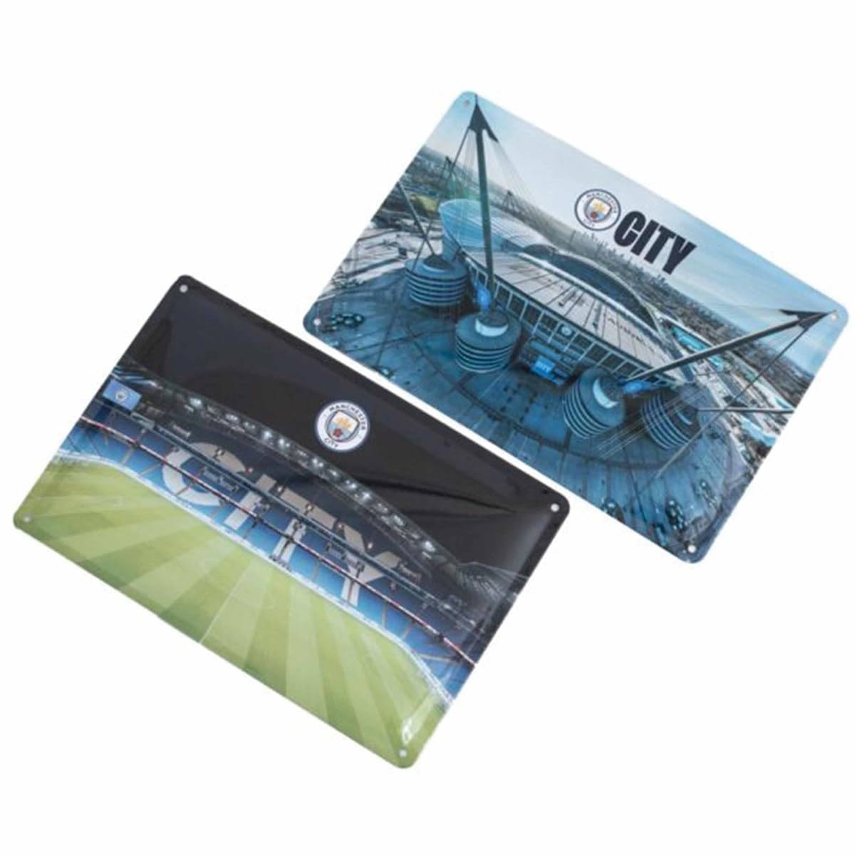 Manchester City FC 2 Pack Metal Stadium Sign, Signs & Plaques, Sports, Gift