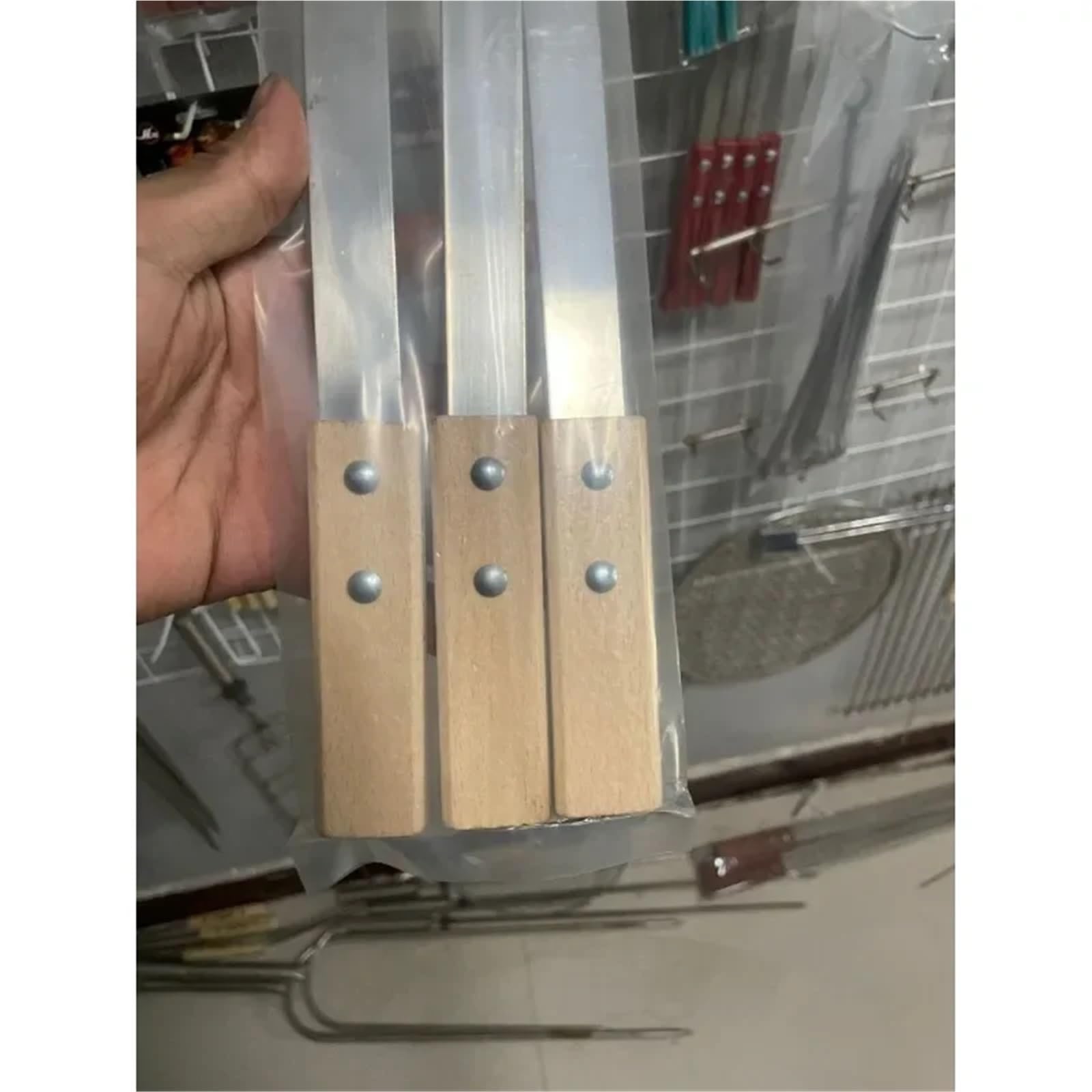 Brochetas Brochetas for kebab de acero inoxidable reutilizables Kobide 15,7 pulgadas largo, 0,91 ancho y 2 mm grosor(6pcs-410x23x2MM)