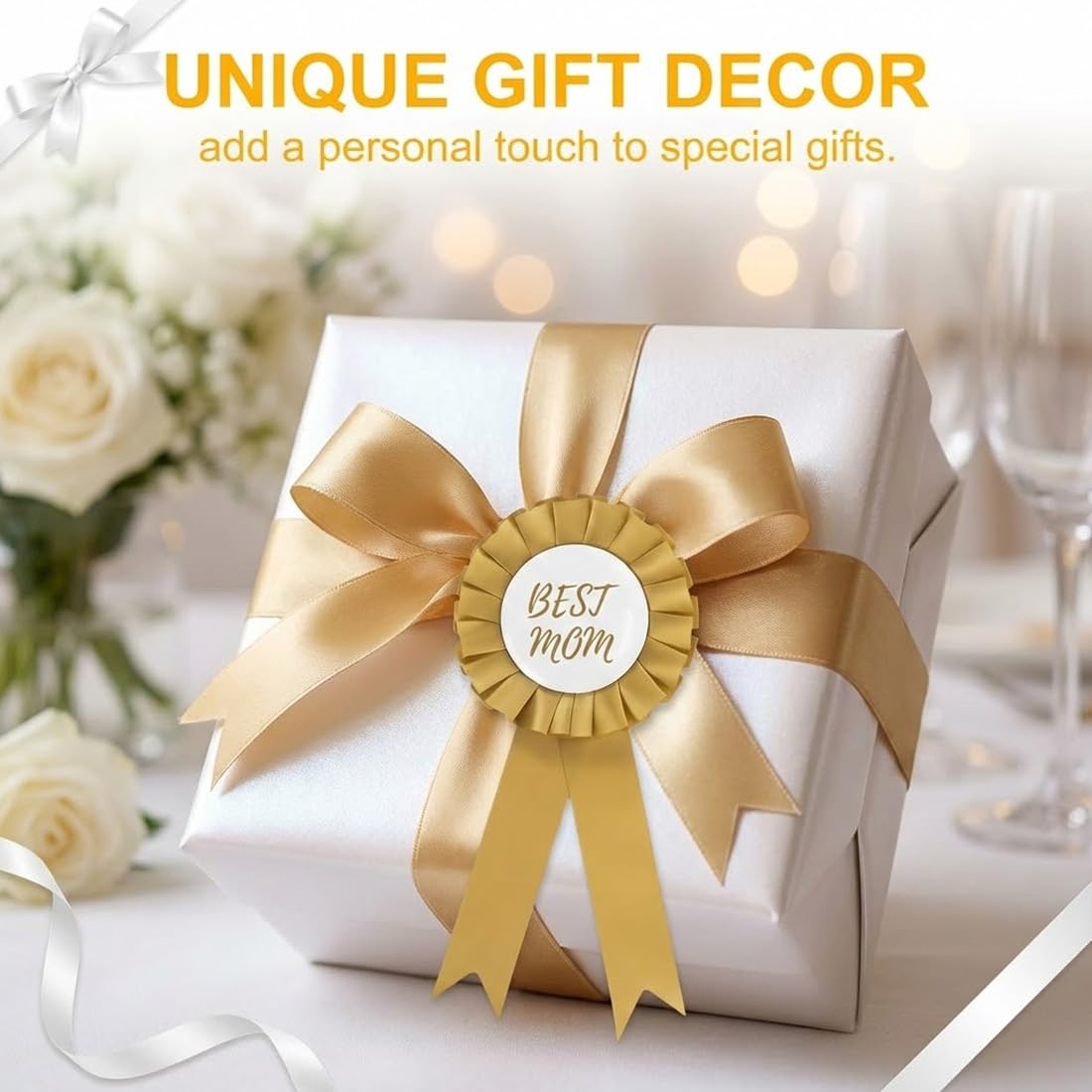 6 PCS Accessori Hobby Horse, Rosette per Cavallo Vincitore, Nastri Decorativi per Cavallo a Dondolo (Oro, Argento, Arcobaleno, Rame)