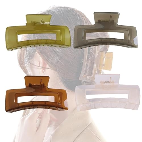 Miniatura 8 de HASINA Pinzas grandes para el cabello para mujer, pinzas de pelo grandes de 5.1 pulgadas para mujer, cabello fino y grueso, clips de plátano grandes