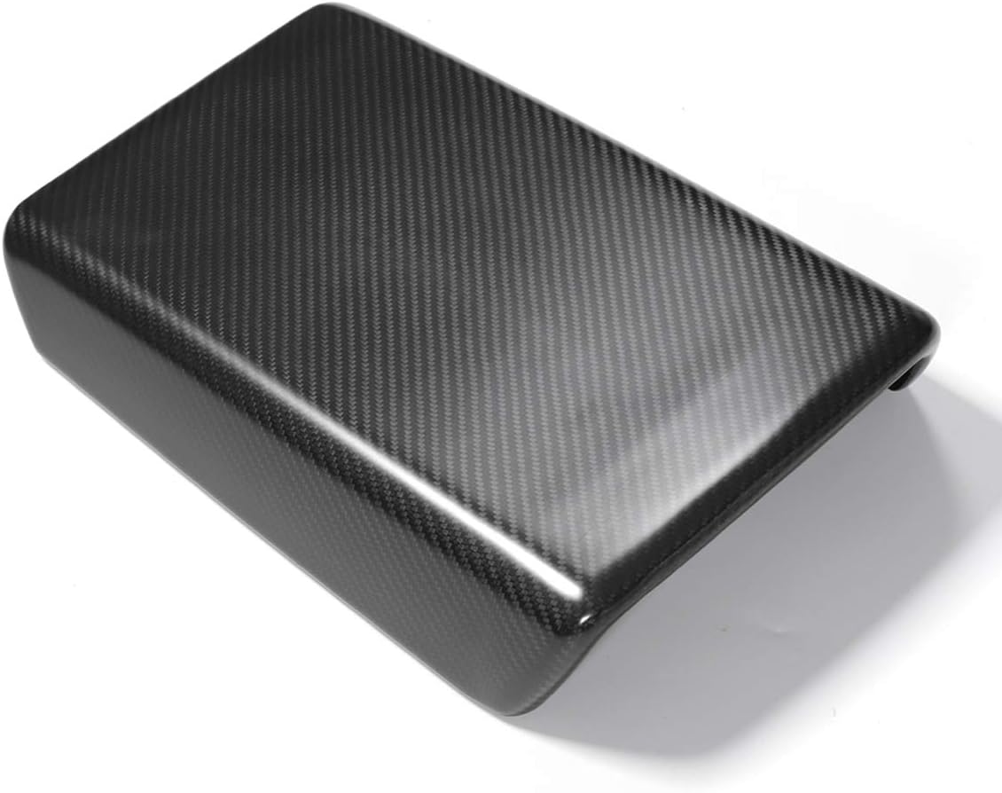 LUCKEASYfor Tesla Model 3 Model Y 2017-2022 Central Control armrest Box Cover Carbon Fiber Decorative Patch Interior Auto Accessories（Matte Carbon Fiber）