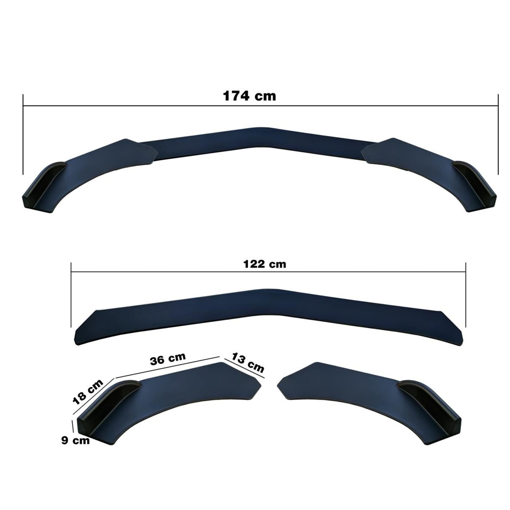Simoni Racing UB Spoiler anteriore con kit bulloni/viti nero