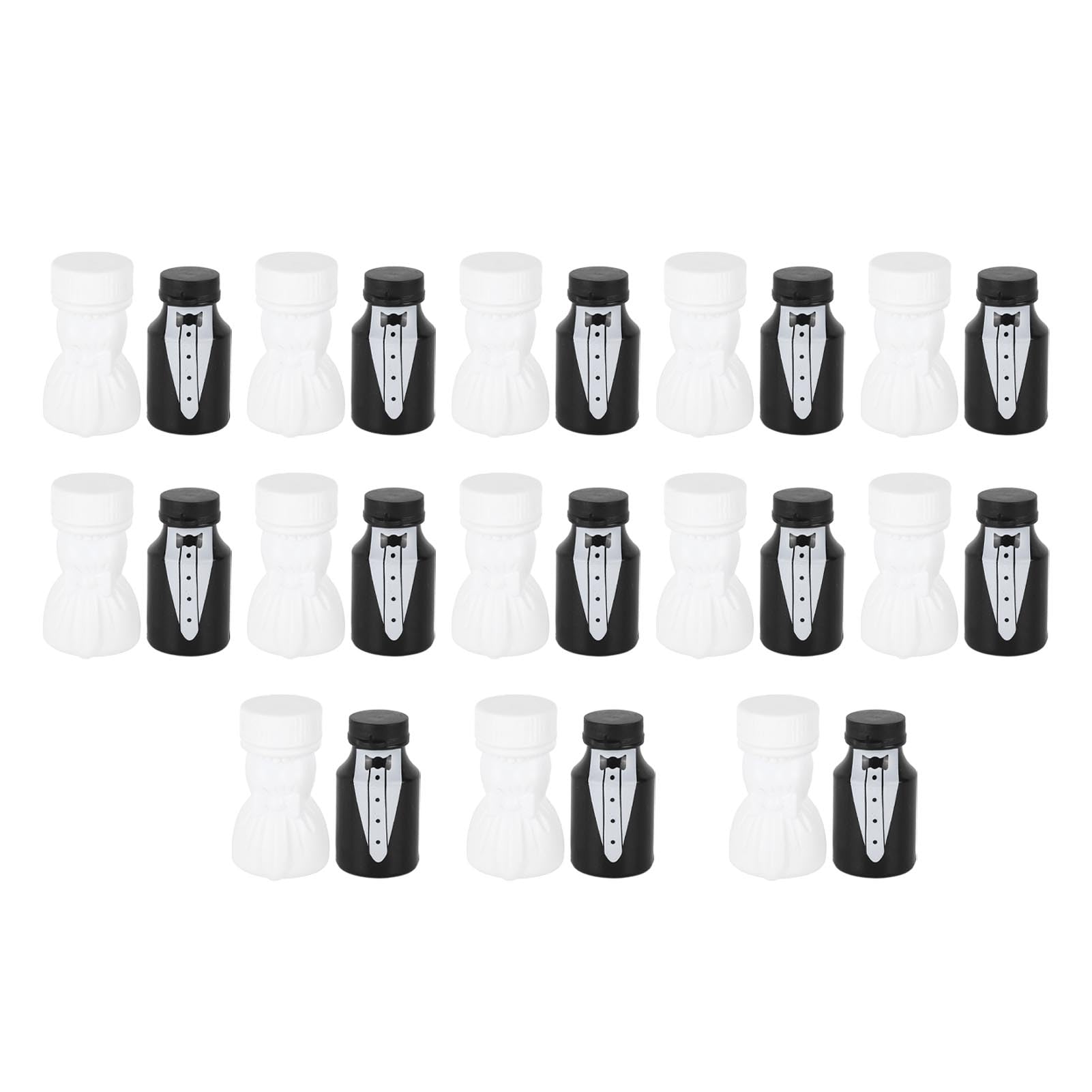 Dioche Bride & Groom Mini Bubble Bottles (26PCS) – Black & White Wedding, Engagement & Anniversary Party Favors – Elegant Bridal Shower Decor