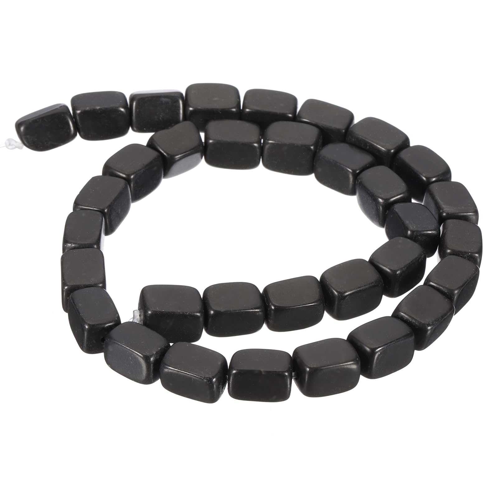 PATIKIL 12x8mm Natural Stone Gemstone Beads for Jewelry Making 1 Strand 15"/38cm Cuboid Loose Spacer Beads Crystal Agate Beads for Bracelet Necklace DIY Art Craft Black