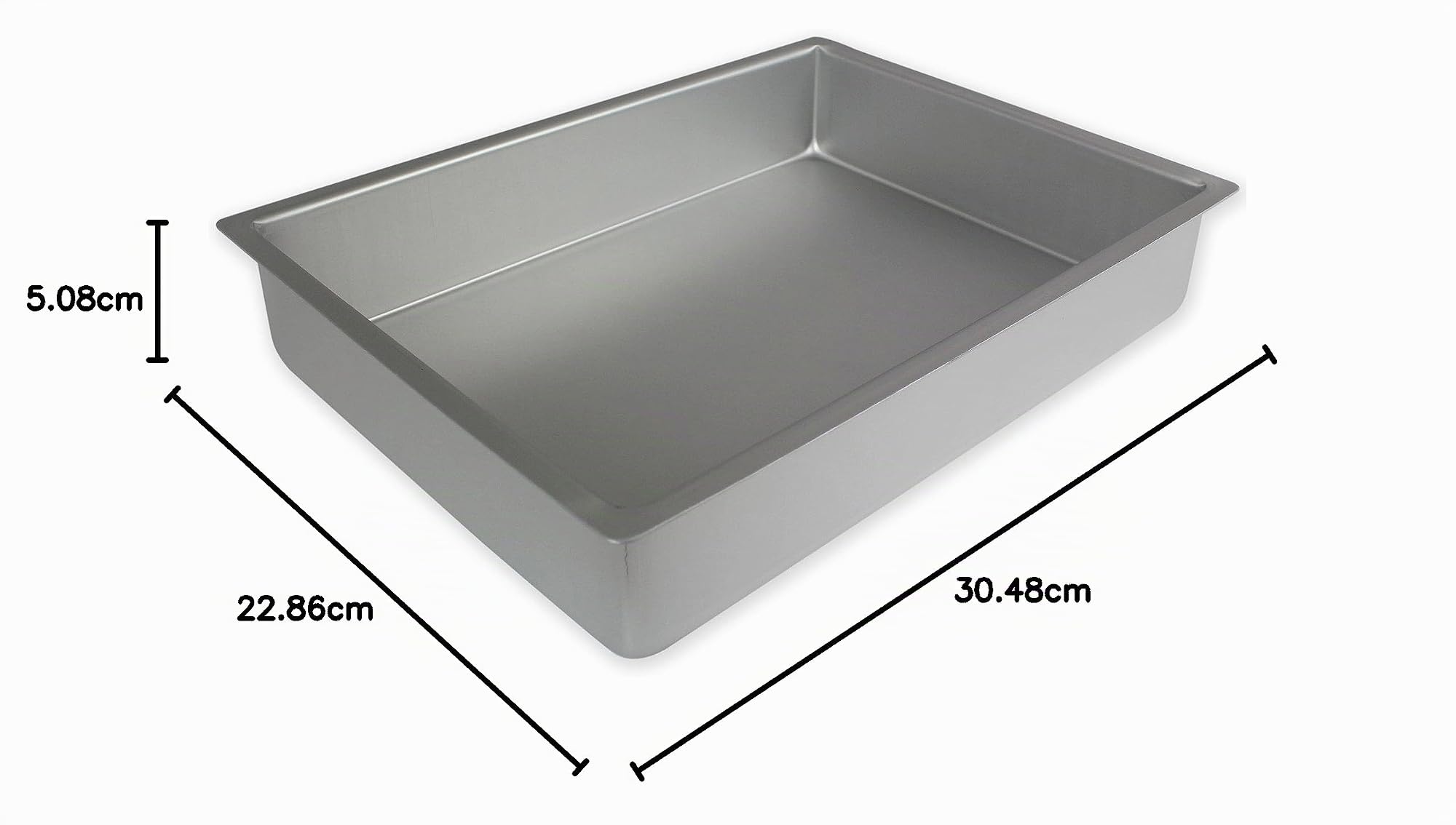 PME - Moule à Gâteau Rectangulaire en Aluminium, 229 mm x 304 x 51 mm de Profondeur, Argent