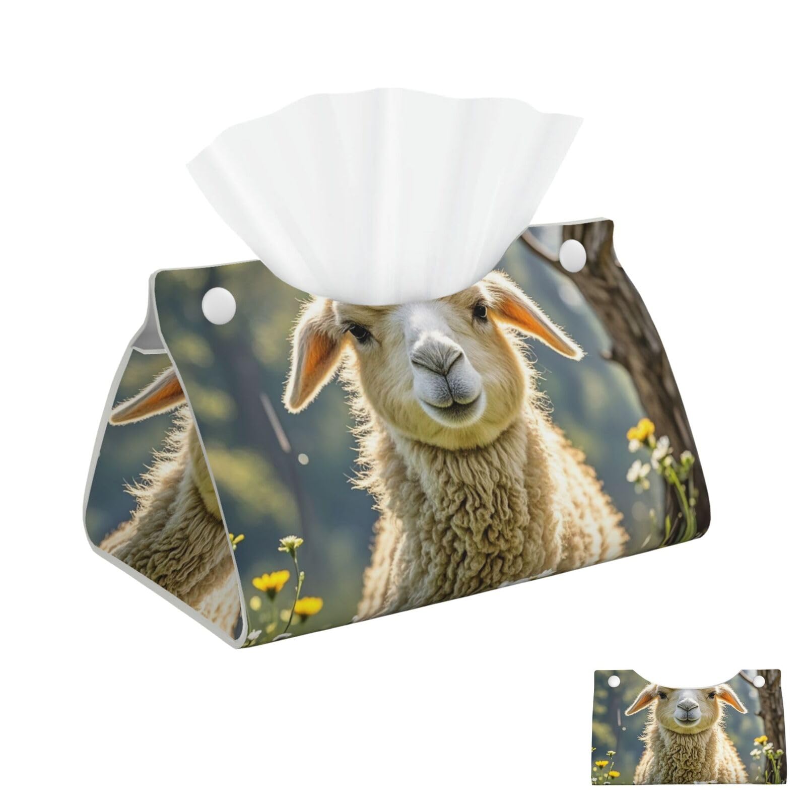 Llama Alpaca Tissue Box Cover Square Cube Boxes