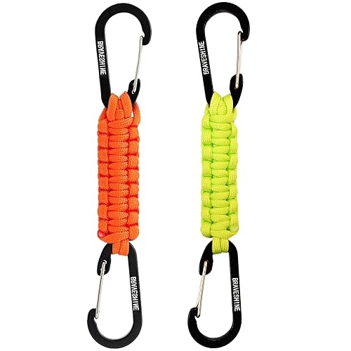Paracord Keychain Carabiner Clip, D Ring Lanyard Hanger Stroller Hook