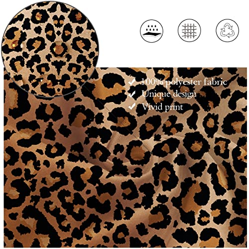 Kikiry Leopard Print Shower Curtain 60''W X 72''L Cheetah Ombre Brown Wild Safari Animal Powerful Panthera Big Cat Bathroom Decor Contemporary Polyester Fabric Waterproof 12 Pack Plastic Hooks #TOP1