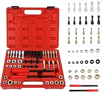 Vista 1 de Juego de 48 herramientas de reparación de roscas UNC/UNF/Kit de reenhebrado de rosca métrica Kit de restaurador de roscas antioxidante con 24