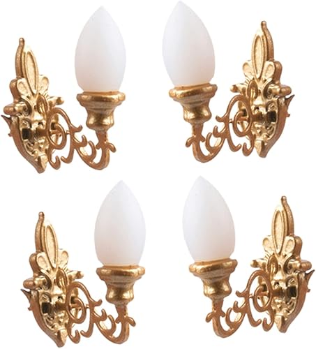4 unids casa de muñecas luz de pared modelo de casa de muñecas luz decoración de Navidad resplandor decoraciones lampara de escritorio LED