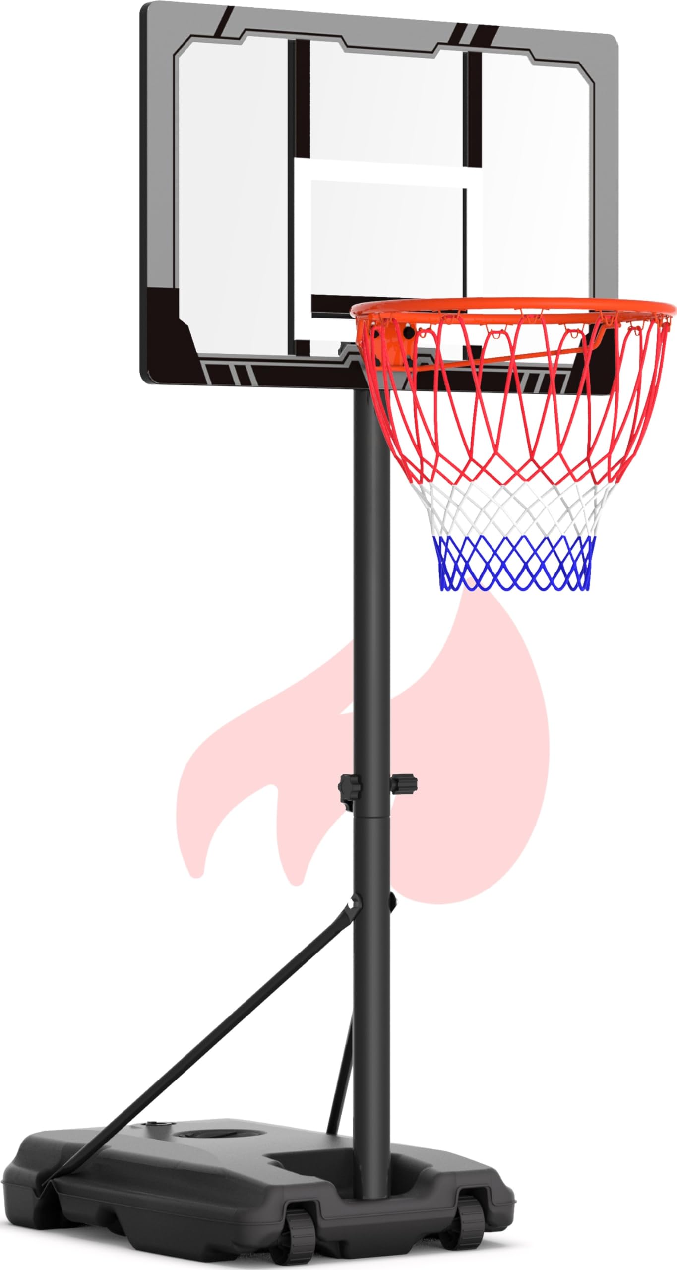 Mayfire Basketball Hoop Adjustable 4-8.5ft, Portable Outdoor Goal System for Kids, Teens, Youth in Driveway/Backyard/Indoor Use, with 33 Inch Shatterproof Backboard